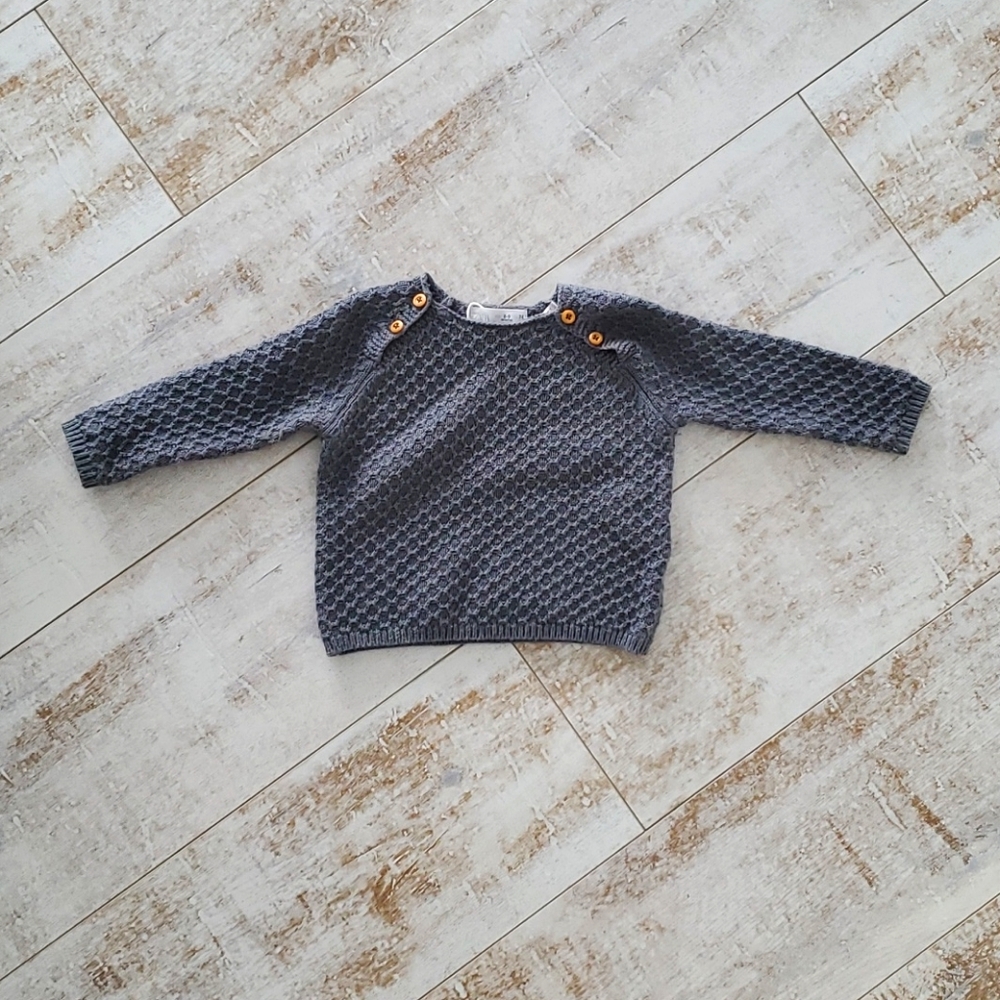 Zara Knit Cardigan slate blue size 6-9 months